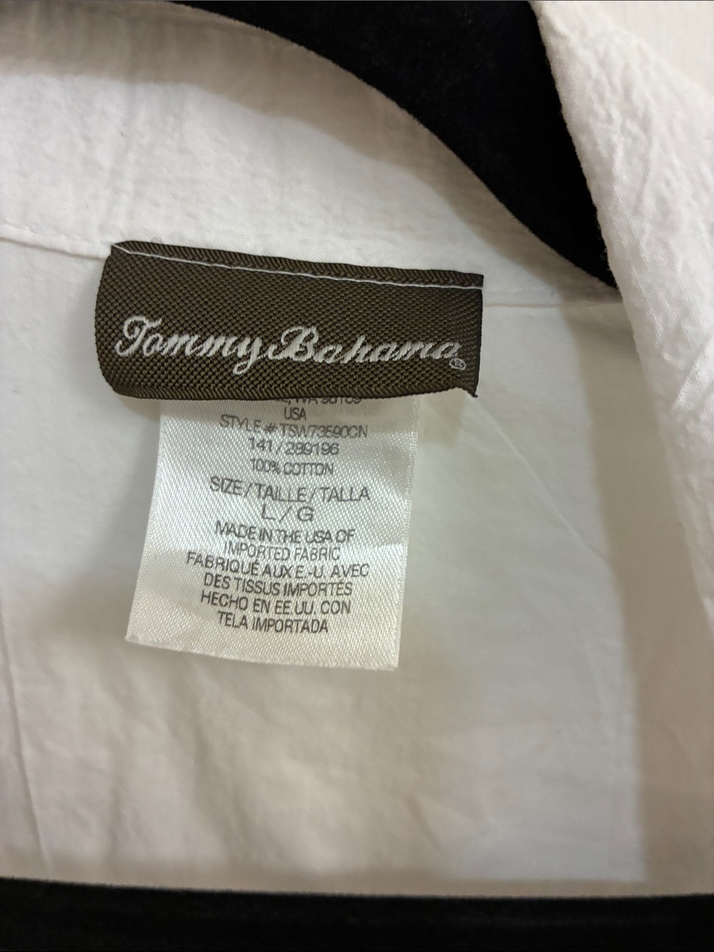 Tommy Bahama White Button-Front Cotton Cover Up Shirt Sz L - Picture 7 of 10